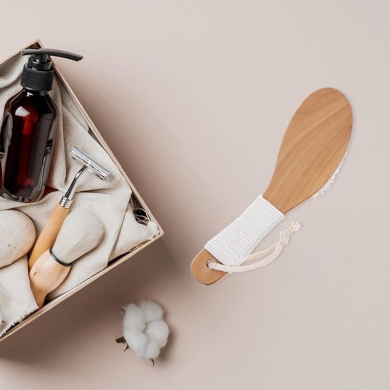 Wooden Handle Horsehair Bath Brush Back Scrubber Exfoliating Body Brush for Sensitive Skin - Image 4